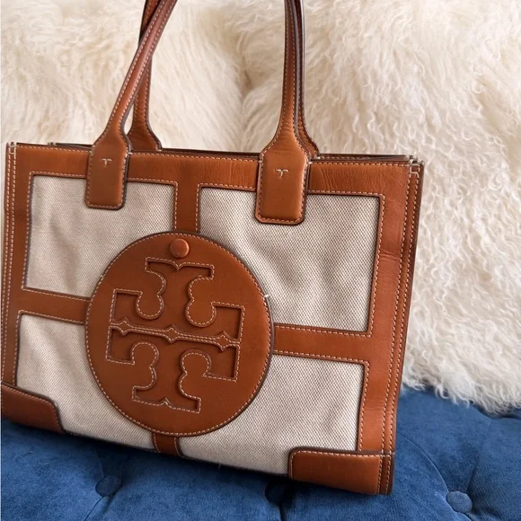 Tory Burch ELLA CANVAS QUADRANT MINI TOTE bag - Picture 3 of 8